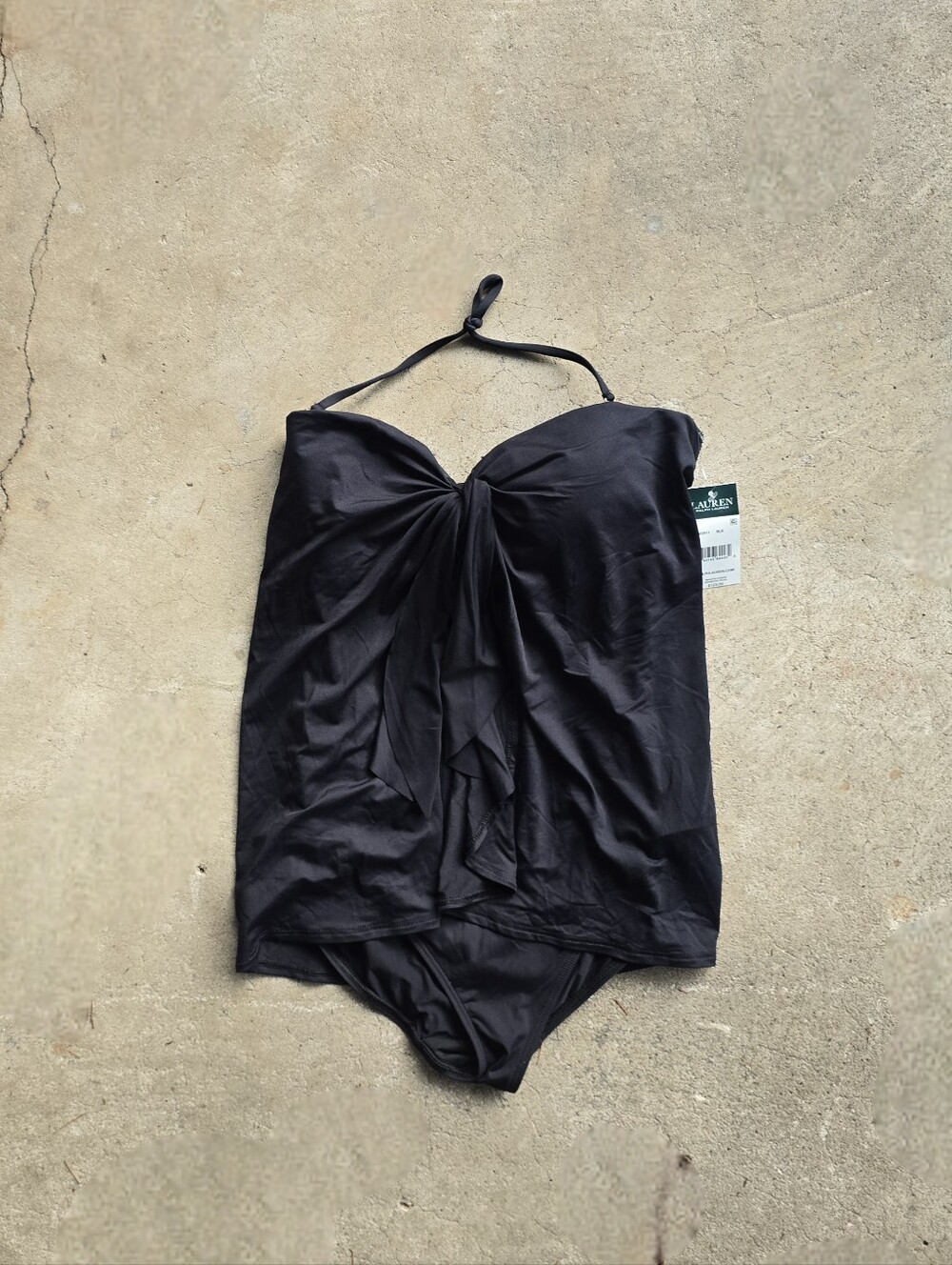 NWT LAUREN RALPH LAUREN Tankini SWIMWEAR Black Padded 8
